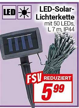 LED-Solar-Lichterkette mit 50 LEDs, L 7 m, IP44