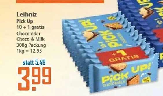 Leibniz Pick Up 10 + 1 gratis Choco oder Choco & Milk 308g Packung