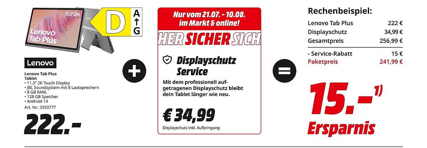 Lenovo Tab Plus - Tablet mit 11.5" 2K Touch Display