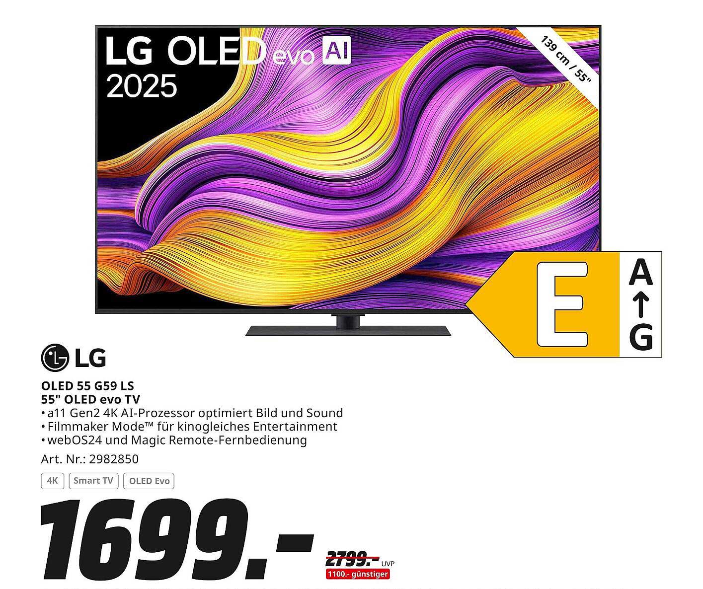 LG OLED evo TV 55" (139 cm) - Klares Bild und beeindruckender Klang