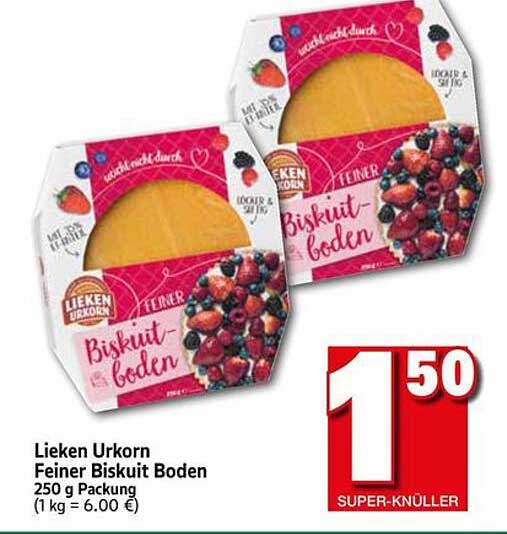 Lieken Urkorn Feiner Biskuit Boden 250 g Packung