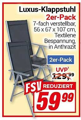 Luxus-Klappstuhl 2er-Pack