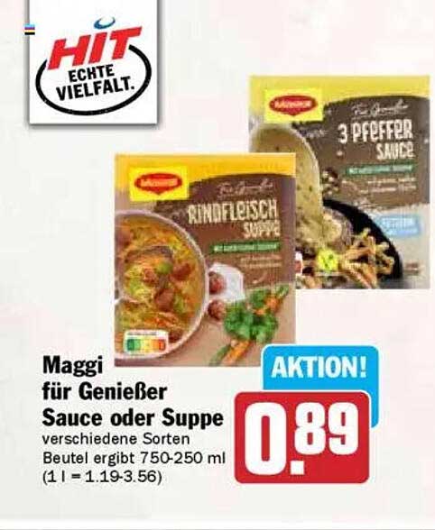 Maggi für Genießer Sauce oder Suppe verschiedene Sorten