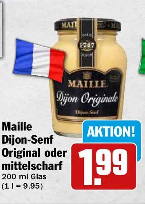 Maille Dijon-Senf Original oder mittelscharf 200 ml Glas