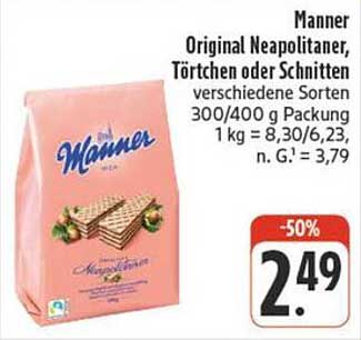 Manner Original Neapolitaner, Törtchen oder Schnitten