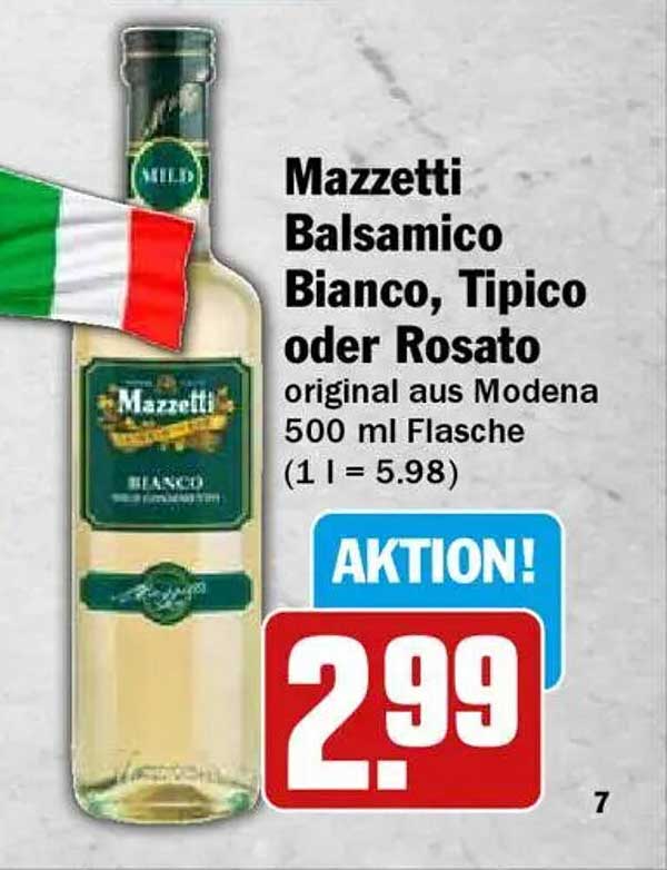 Mazzetti Balsamico Bianco, Tipico oder Rosato - 500 ml