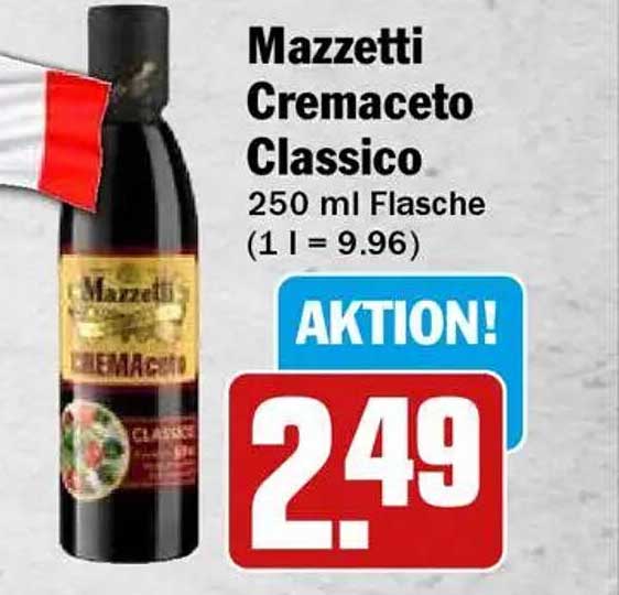 Mazzetti Cremaceto Classico 250 ml Flasche