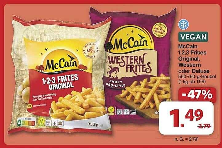 McCain 1,2,3 Frites Original oder Western Frites