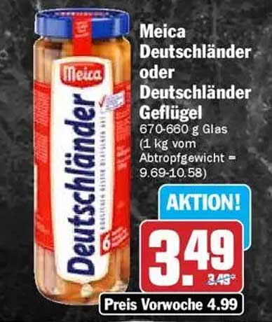 Meica Deutschländer oder Deutschländer Geflügel 670-660 g