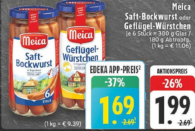 Meica Saft-Bockwurst oder Geflügel-Würstchen