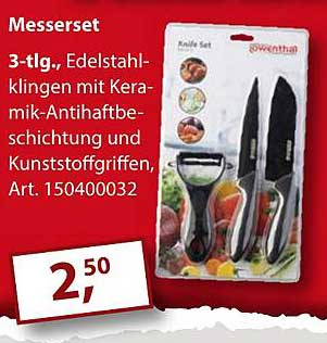 Messerset 3-tlg., Edelstahkklingen mit Keramik-Antihaftbeschichtung und Kunststoffgriffen, Art. 150400032