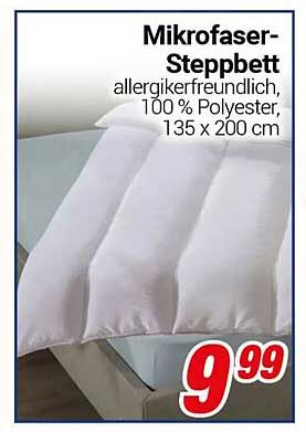 Mikrofaser-Steppbett allergikerfreundlich, 100 % Polyester, 135 x 200 cm