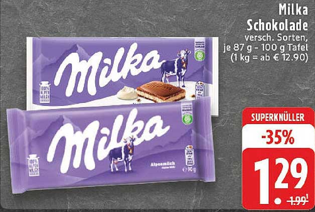 Milka Schokolade versch. Sorten, je 87 g - 100 g Tafel