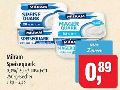 Milram Speisequark 0,3%/20%/40% Fett 250-g-Becher