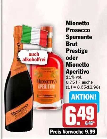 Mionetto Prosecco Spumante Brut Prestige oder Mionetto Aperitivo