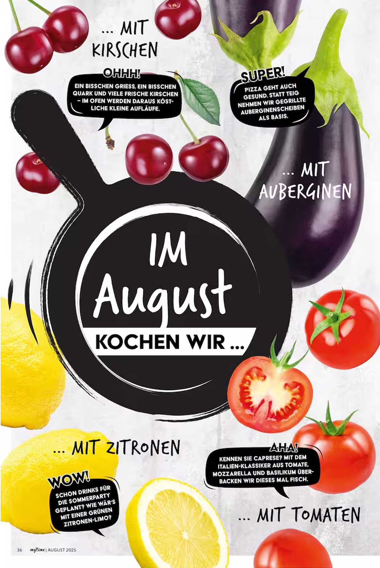 ... mit Kirschen, Auberginen, Zitronen und Tomaten