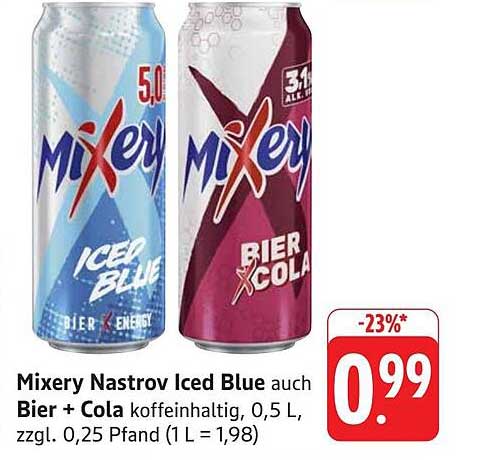 Mixery Nastrova Iced Blue & Bier + Cola, 0,5 L