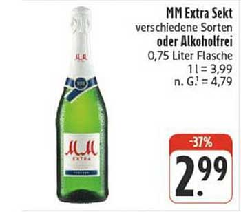 MM Extra Sekt verschiedene Sorten oder Alkoholfrei 0,75 Liter Flasche