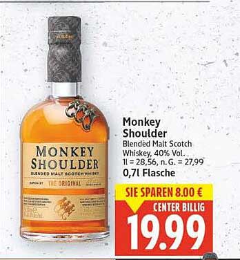 Monkey Shoulder Blended Malt Scotch Whiskey 0,7l