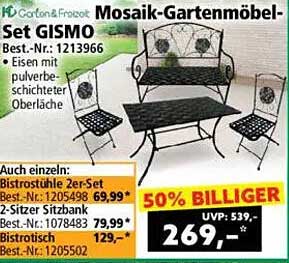 Mosaik-Gartenmöbel-Set GISMO