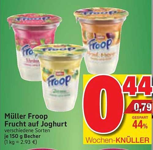 Müller Froop Frucht auf Joghurt - Wochenknüller!