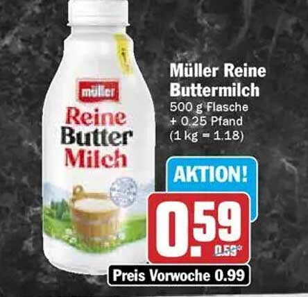 Müller Reine Buttermilch 500 g Flasche