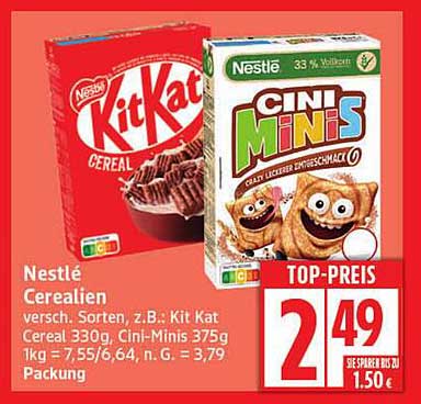 Nestlé Cerialien - Kit Kat Cereal und Cini Minis