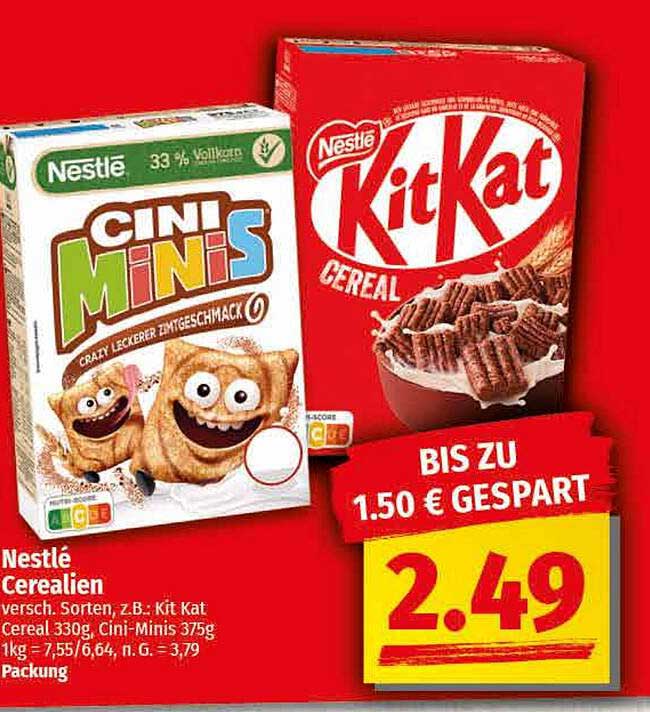 Nestlé Cini Minis und Kit Kat Cereal