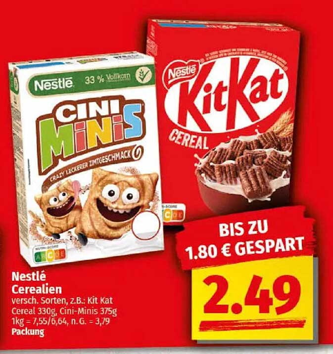 Nestlé Cini Minis und Kit Kat Cerealien - Unwiderstehlicher Genuss für Groß und Klein