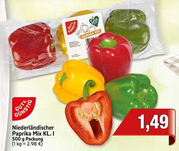 Niederländischer Paprika Mix KL. I 500 g Packung