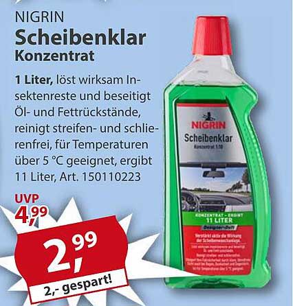 NIGRIN Scheibenklar Konzentrata, 1 Liter
