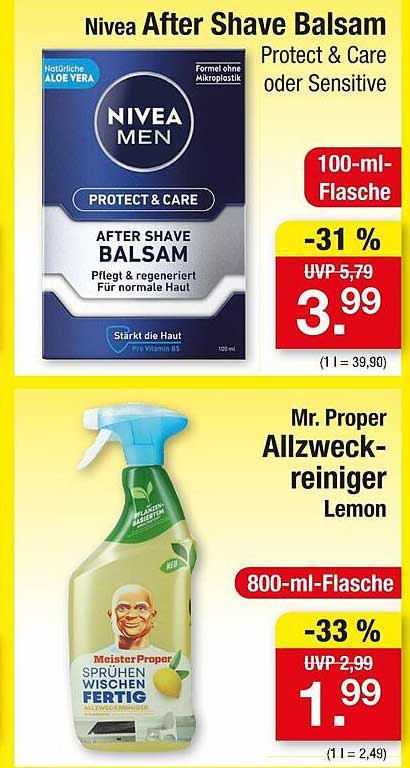 Nivea After Shave Balsam Protect & Care oder Sensitive 100 ml