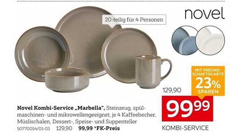 Novel Kombi-Service "Marbella" 20-teilig für 4 Personen