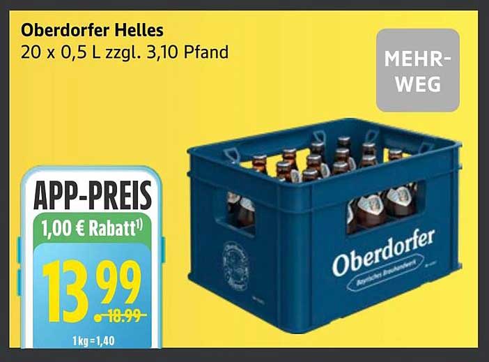 Oberdorfer Helles 20 x 0,5 L zzgl. 3,10 Pfand