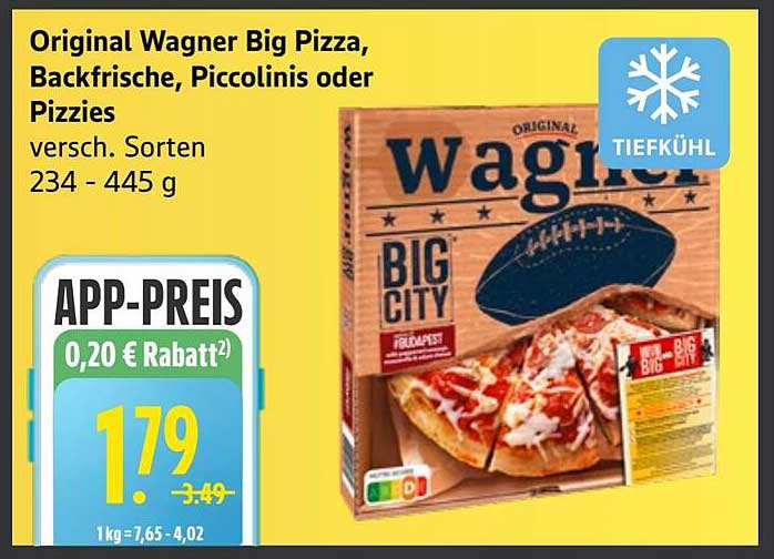 Original Wagner Big Pizza, Backfrische, Piccolinis oder Pizzies, verschiedene Sorten