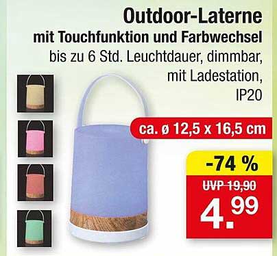 Outdoor-Laterne mit Touchfunktion und Farbwechsel