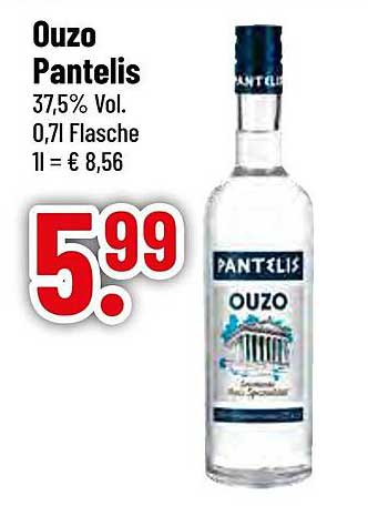 Ouzo Pantelis 0,71 l - nur 5,99 €
