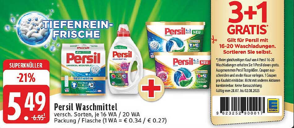 Persil Waschmittel - Verschiedene Sorten, je 16 WA / 20 WA