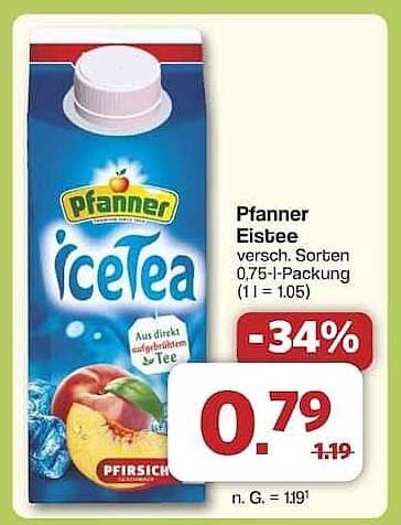 Pfanner Eistee verschiedene Sorten 0,75-l-Packung