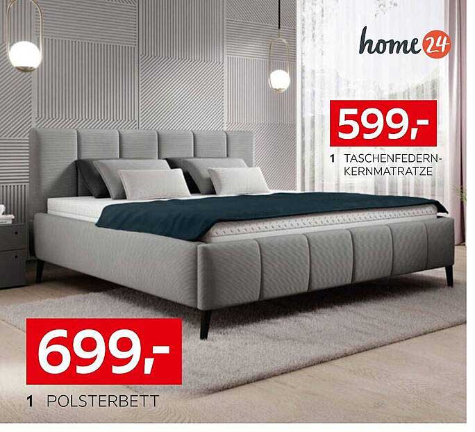 Polsterbett mit Taschenfederkernmatratze