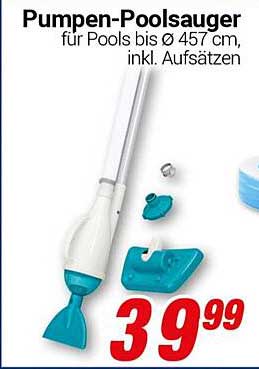 Pumpen-Poolsauger für Pools bis Ø 457 cm, inkl. Aufsätzen