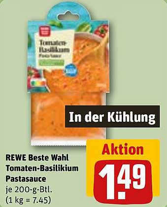 REWE Beste Wahl Tomaten-Basilikum Pastasauce