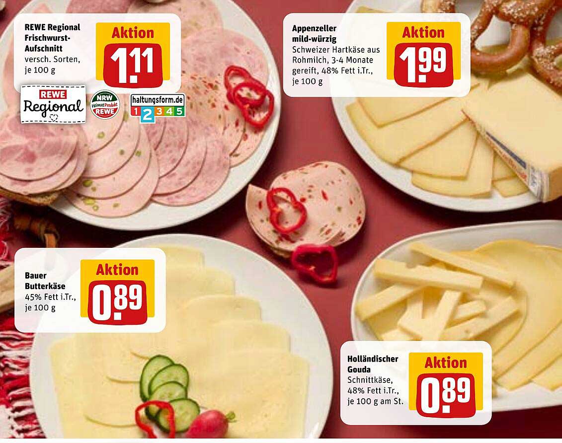 REWE Regional Frischwurst-Aufschnitt und Käseangebote