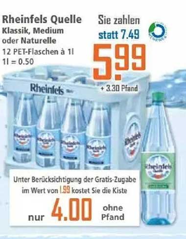 Rheinfels Quelle Klassik, Medium oder Naturelle 12 PET-Flaschen à 1l
