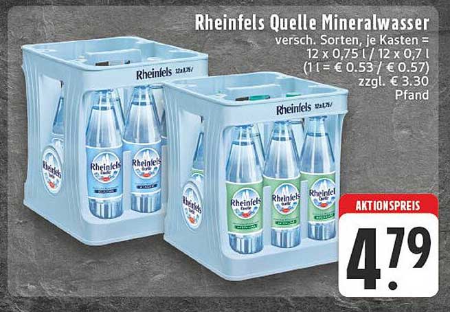 Rheinfels Quelle Mineralwasser – Aktionen in verschiedenen Sorten