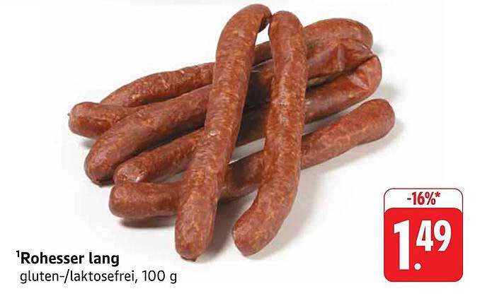 Rohesser lang - gluten-/laktosefrei, 100 g