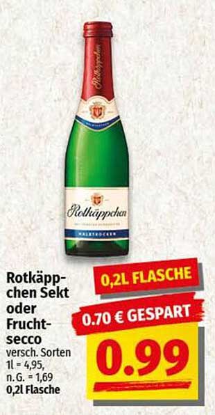 Rotkäppchen Sekt oder Fruchtsecco 0,2l Flasche