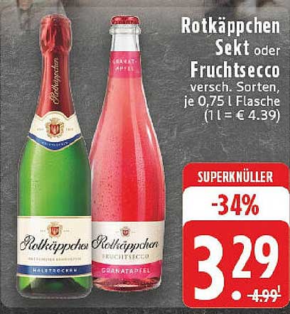 Rotkäppchen Sekt oder Fruchtsecco 0,75 l Flasche