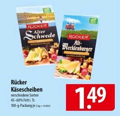 Rücker Käsescheiben - verschiedene Sorten