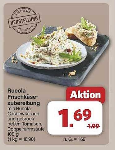 Rucola Frischkäse-Zubereitung